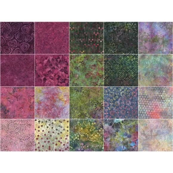 Orchid Batiks Tonga Treat Squares Shortstack by Timeless Treasures 10in Tiles - Picture 3 of 3